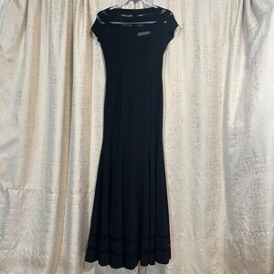 JS Collections Gown Women's 4 Black Excellent Mesh Inset Formal Evening Dress